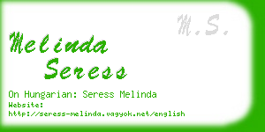 melinda seress business card